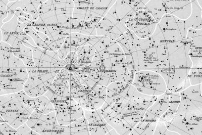 Camille Flammarion, Planisphère céleste contenant les principales étoiles visibles à l'oeil nu dans les deux hémisphères