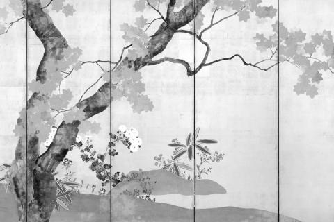 Sakai Hōitsu, panou cu arțar